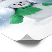 SlipperyJoeのかわいいクリスマスの雪だるまのキャラクター ポスター (角)
