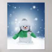 SlipperyJoeのかわいいクリスマスの雪だるまのキャラクター ポスター (正面)