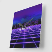 SlipperyJoeのすべての種類の間違った3Dはっきりした文字レトロ1 スクエア壁時計 (傾斜)