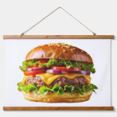 SlipperyJoeのとろけるチーズバーガー パリパリのバ 吊り下げ型タペストリー (正面)