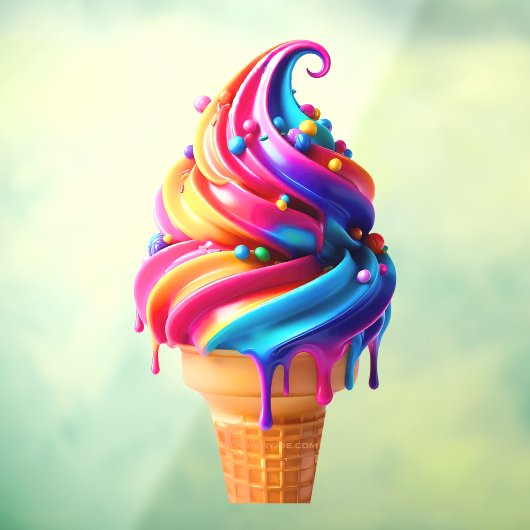 SlipperyJoeのアイス鮮やかクリームコーン食品クラシック ウィンドウサイン (シート3)