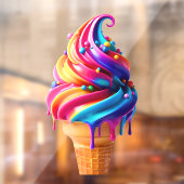 SlipperyJoeのアイス鮮やかクリームコーン食品クラシック ウィンドウサイン (シート2)