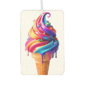 SlipperyJoeのアイス鮮やかクリームコーン食品クラシック カーエアーフレッシュナー (正面)