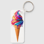SlipperyJoeのアイス鮮やかクリームコーン食品クラシック キーホルダー (裏面)