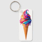 SlipperyJoeのアイス鮮やかクリームコーン食品クラシック キーホルダー (正面)
