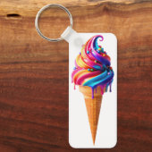 SlipperyJoeのアイス鮮やかクリームコーン食品クラシック キーホルダー (正面)