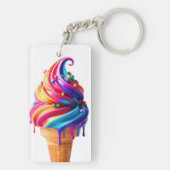 SlipperyJoeのアイス鮮やかクリームコーン食品クラシック キーホルダー (裏面)