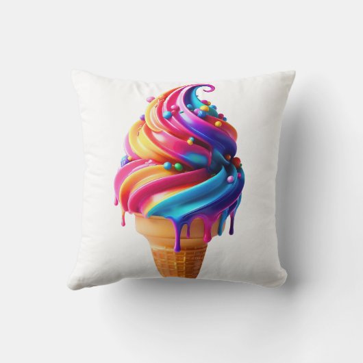 SlipperyJoeのアイス鮮やかクリームコーン食品クラシック クッション (裏面)