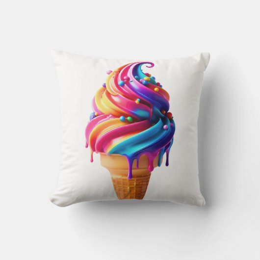 SlipperyJoeのアイス鮮やかクリームコーン食品クラシック クッション (正面)