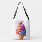 SlipperyJoeのアイス鮮やかクリームコーン食品クラシック クロスボディバッグ (裏面)