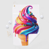 SlipperyJoeのアイス鮮やかクリームコーン食品クラシック ゴルフタオル (インサイチュ)