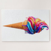 SlipperyJoeのアイス鮮やかクリームコーン食品クラシック ジグソーパズル (横)