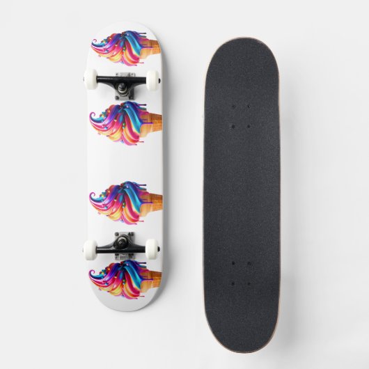 SlipperyJoeのアイス鮮やかクリームコーン食品クラシック スケートボード (正面)