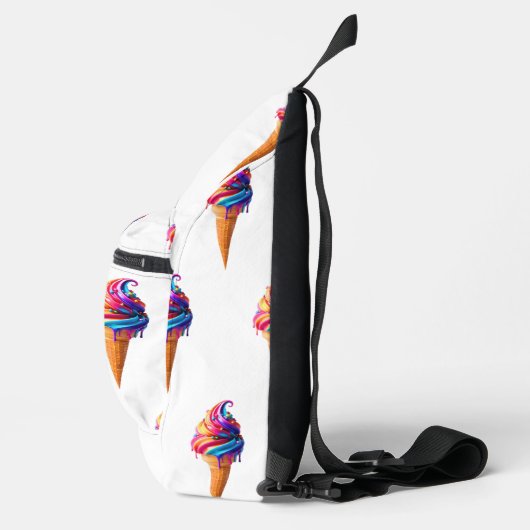 SlipperyJoeのアイス鮮やかクリームコーン食品クラシック スリングバッグ (右)