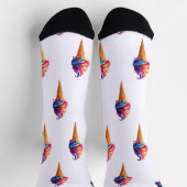 SlipperyJoeのアイス鮮やかクリームコーン食品クラシック ソックス (上部)