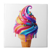 SlipperyJoeのアイス鮮やかクリームコーン食品クラシック タイル (正面)