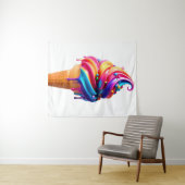 SlipperyJoeのアイス鮮やかクリームコーン食品クラシック タペストリー (インサイチュ(横))