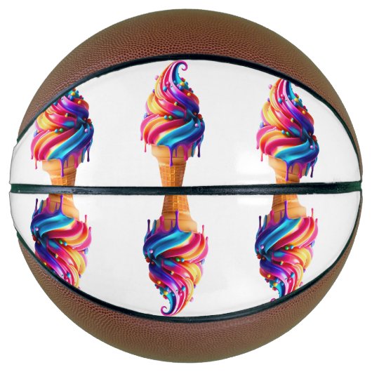 SlipperyJoeのアイス鮮やかクリームコーン食品クラシック バスケットボール (正面)