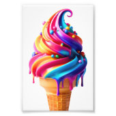 SlipperyJoeのアイス鮮やかクリームコーン食品クラシック フォトプリント (正面)