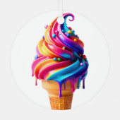 SlipperyJoeのアイス鮮やかクリームコーン食品クラシック メタルオーナメント (裏面)