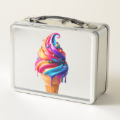 SlipperyJoeのアイス鮮やかクリームコーン食品クラシック メタルランチボックス (裏面)