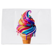 SlipperyJoeのアイス鮮やかクリームコーン食品クラシック ラージペーパーバッグ (正面)