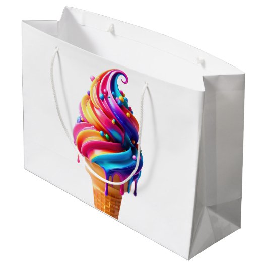 SlipperyJoeのアイス鮮やかクリームコーン食品クラシック ラージペーパーバッグ (裏面アングル)