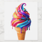 SlipperyJoeのアイス鮮やかクリームコーン食品クラシック ワインラベル (シングルラベル)