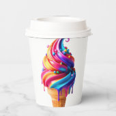 SlipperyJoeのアイス鮮やかクリームコーン食品クラシック 紙コップ (裏面)