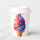 SlipperyJoeのアイス鮮やかクリームコーン食品クラシック 紙コップ (正面)