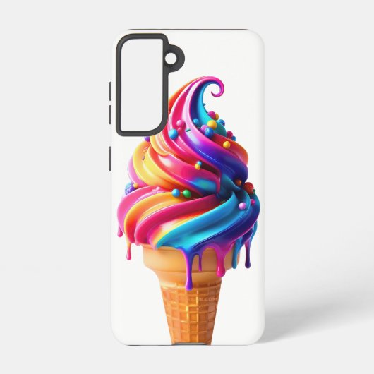 SlipperyJoeのアイス鮮やかクリームコーン食品クラシック Samsung Galaxyケース (裏面)