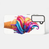 SlipperyJoeのアイス鮮やかクリームコーン食品クラシック Samsung Galaxyケース (裏面横)