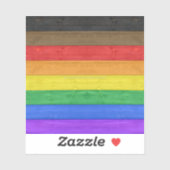 SlipperyJoeのインクルーシブなゲイプライド国旗の木版 シール (シート)