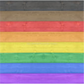 SlipperyJoeのインクルーシブなゲイプライド国旗の木版 シール (正面)