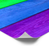 SlipperyJoeのインクルーシブなゲイプライド国旗の木版 ポスター (角)