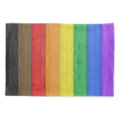 SlipperyJoeのインクルーシブなゲイプライド国旗の木版 枕カバー (裏面)