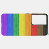 SlipperyJoeのインクルーシブなゲイプライド国旗の木版 Samsung Galaxyケース (左側面)
