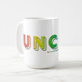 SlipperyJoeのカットされていないレインボー鮮やかカラーの3d コーヒーマグカップ (正面左)