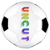 SlipperyJoeのカットされていないレインボー鮮やかカラーの3d サッカーボール (回転)