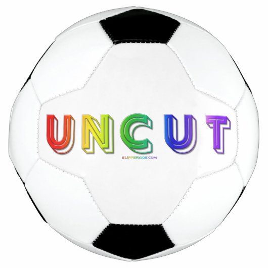 SlipperyJoeのカットされていないレインボー鮮やかカラーの3d サッカーボール (正面)