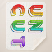 SlipperyJoeのカットされていないレインボー鮮やかカラーの3d シェルパブランケット (正面)