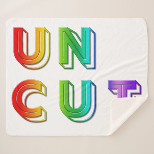 SlipperyJoeのカットされていないレインボー鮮やかカラーの3d シェルパブランケット (正面(横))