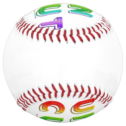 SlipperyJoeのカットされていないレインボー鮮やかカラーの3d ソフトボール (裏面)