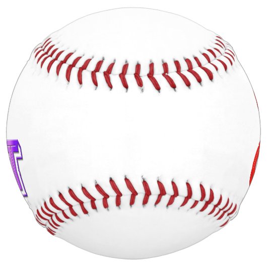 SlipperyJoeのカットされていないレインボー鮮やかカラーの3d ソフトボール (正面)