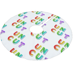 SlipperyJoeのカットされていないレインボー鮮やかカラーの3d ブラッシュドポリエステルツリースカート