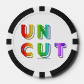 SlipperyJoeのカットされていないレインボー鮮やかカラーの3d ポーカーチップ (正面)