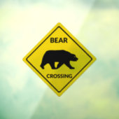 SlipperyJoeのクマのクロッシングのサインはシルエットw ウィンドウサイン (シート3)