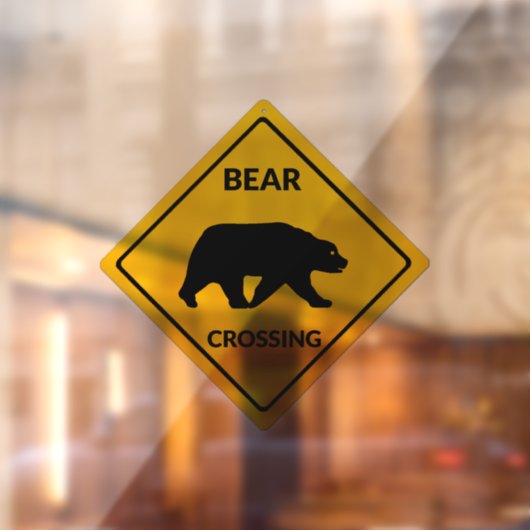 SlipperyJoeのクマのクロッシングのサインはシルエットw ウィンドウサイン (シート2)