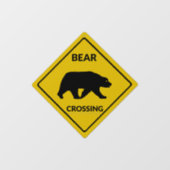 SlipperyJoeのクマのクロッシングのサインはシルエットw ウィンドウサイン (シート)
