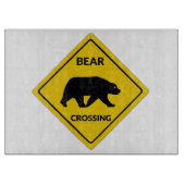 SlipperyJoeのクマのクロッシングのサインはシルエットw カッティングボード (正面)
